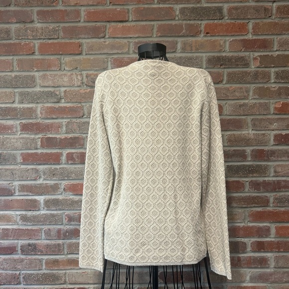 NWOT S’ MaxMara Gray & Tan Textured Cardigan w/Silver Sparkles Size Large - Picture 2 of 7